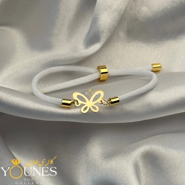 دستبند پروانه مینیمال طلا لیزری